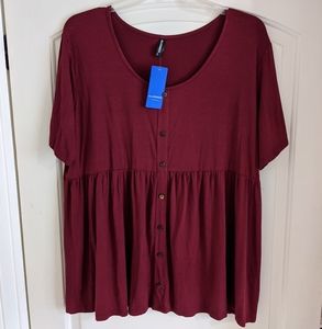 Allegrace plus size babydoll top 2x